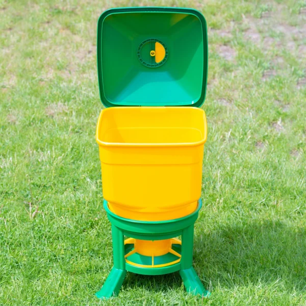 Karmidło dla drobiu z zasobnikiem na stojaku 30 kg