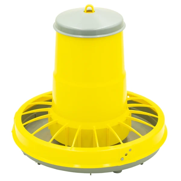 karmnik-dla-kur-z-zasobnikiem-10l-7kg Żółty karmnik dla drobiu 7 kg paszy