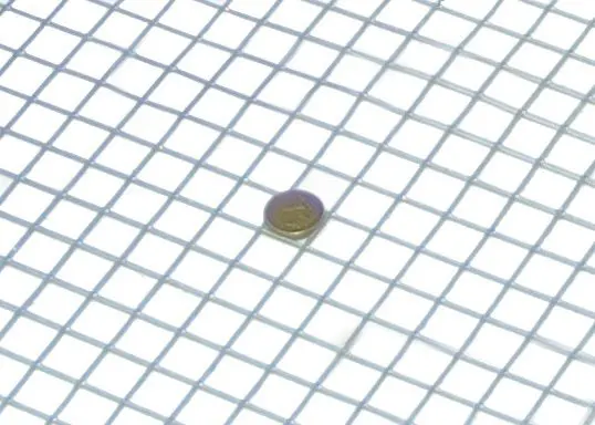 Ocynkowana siatka zgrzewana 13 x 13 mm - Rolka 1 x 5 m Jednogroszówka umieszczona na siatce ocynkowanej