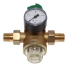 Reduktor ciśnienia Honeywell ze wskaźnikiem od 1,5 do 6 Bar, gwint 12 cala, mosiężny Reduktor ciśnienia Honeywell ze wskaźnikiem od 1,5 do 6 Bar, gwint 1/2 cala, mosiężny