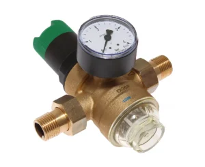 Reduktor ciśnienia Honeywell ze wskaźnikiem od 1,5 do 6 Bar, gwint 12 cala, mosiężny3 Reduktor ciśnienia Honeywell ze wskaźnikiem od 1,5 do 6 Bar, gwint 1/2 cala, mosiężny