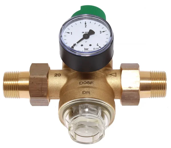 Reduktor ciśnienia wody Honeywell ze wskaźnikiem 1,5 - 6 Bar z gwintem 34 cala mosiężny1 Reduktor ciśnienia wody Honeywell ze wskaźnikiem 1,5 - 6 Bar z gwintem 3/4 cala mosiężny
